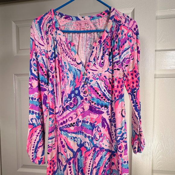 Lilly Pulitzer Dresses & Skirts - Lilly Pulitzer Long Sleeve V-Neck Dress - Small